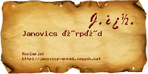 Janovics Árpád névjegykártya